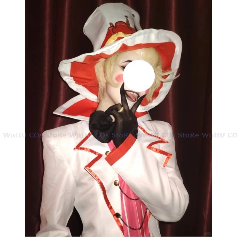 Hasbin Cos Hotel Cosplay Lucifer Cosplay Kostüm Uniform Prop Hosen Outfits Lucifer Perücke Erwachsene Männer Männer Halloween Karneval Anzug Hut Image