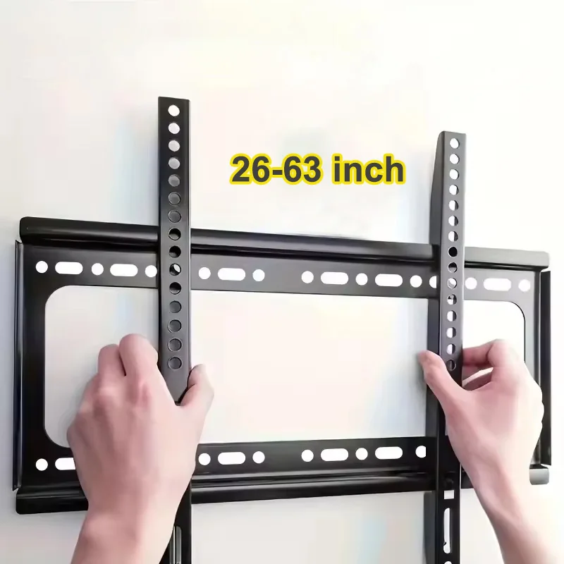 26-63 Zoll TV-Wandhalterung, universelle TV-Halterung, Monitorhalter, verstellbare flache TV-Wandhalterung mit niedrigem Profil für LCD-LED-Monitore Image