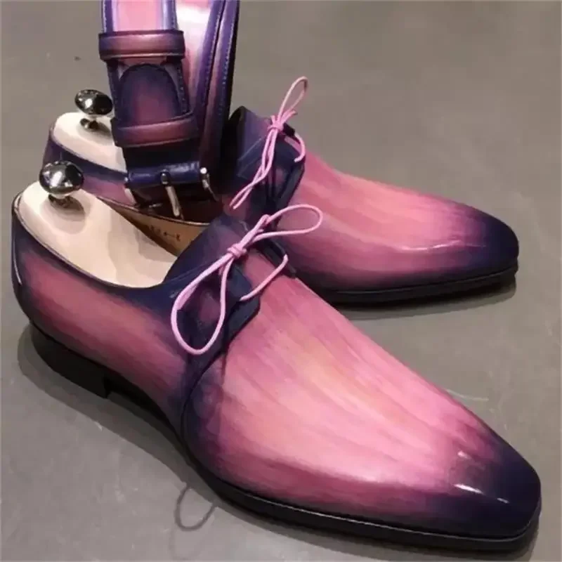 Mode Oxford Schuhe Männer Schuhe Business Casual Hochzeit Party Täglich Klassische PU Einfarbig 3D Druck Wisch Spitze-Up kleid Schuhe