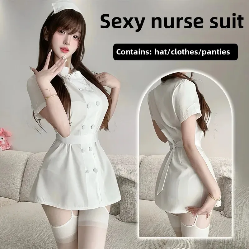 Pure Love Krankenschwester Arzt Rollenspiel Uniform Versuchung Weißer Engel Weißes Kleid Sexy Dessous Mode Sexy Uniform Anzug