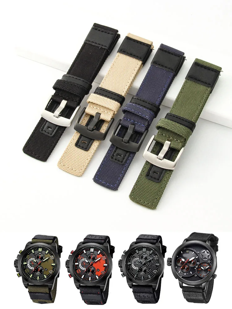 Für Jeep Wrangler Tundra grün jpw606301/646 Outdoor Nylon Canvas Uhren armband 20 22mm Image