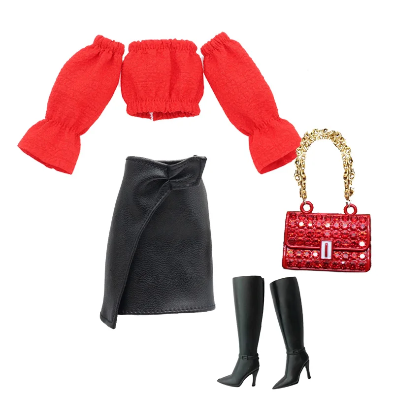 1/6 puppe Mode Kleidung Outfit Candy T-shirt mit Rock Taschen Schuhe Für 29cm Mädchen Puppe Kleidung Casual Wear Puppen zubehör