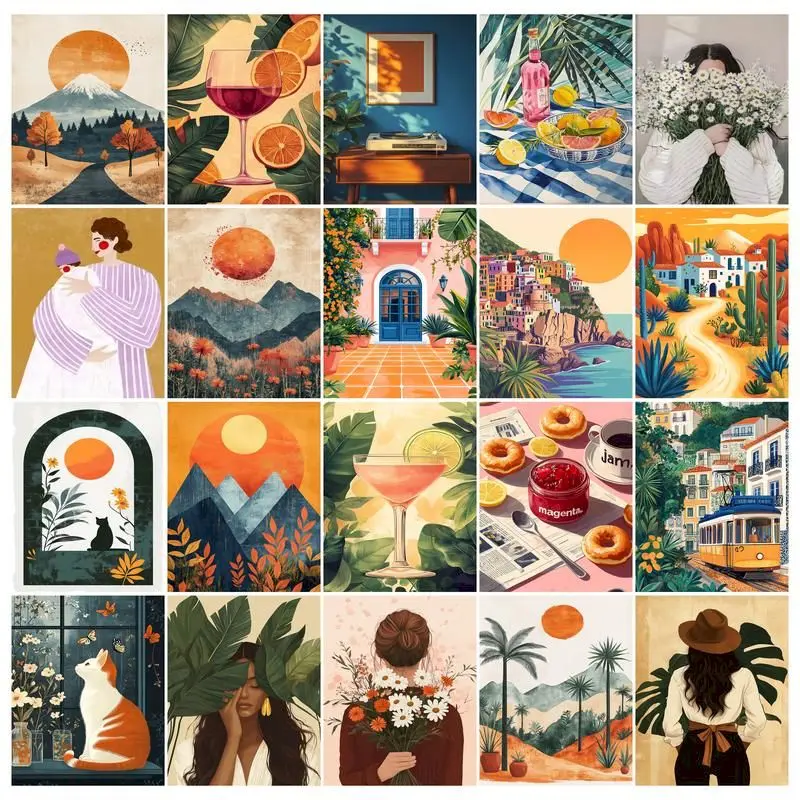 SDOYUNO Malen nach Zahlen, Mädchen, Zeichnung auf Leinwand, handgemalte Wandkunst, Malen nach Zahlen, Blumen für Wohnzimmer, handgefertigtes Geschenk Image