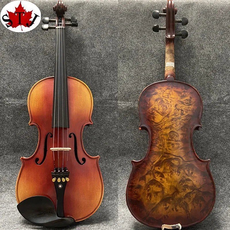 SONG Master Strad-Stil 4/4 3/4 1/2 Violine Einteilige Flame Vogelauge Ahornholz Rücken- und Nackenklang klar und melitiös Image