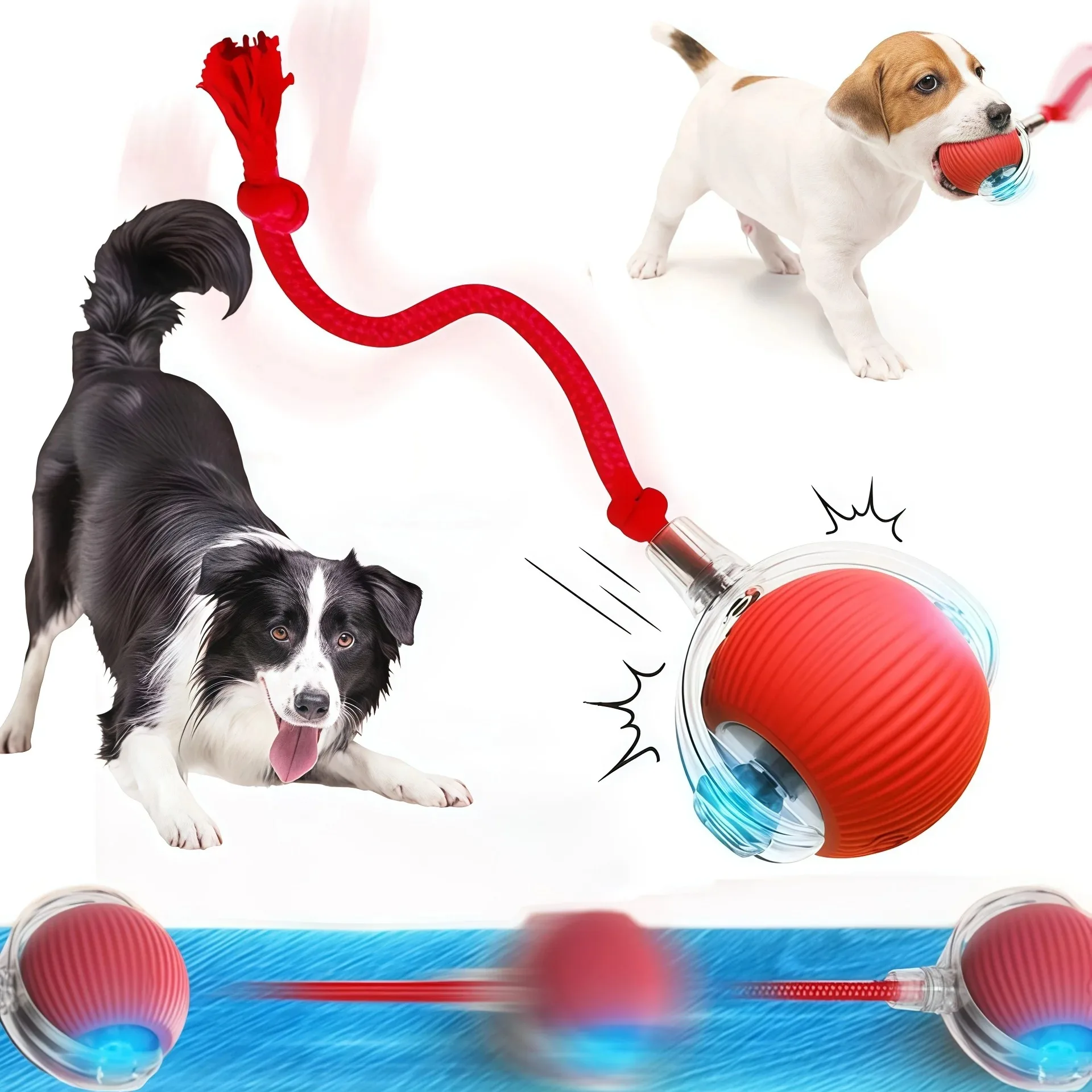 Giocattoli interattivi per cani intelligenti Palla rotolante automatica Giocattolo interattivo elettrico ricaricabile per animali domestici Addestramento per cani e gatti Imitare il mouse