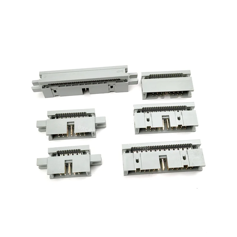 5 pz 2.54 MM IDC Tipo Box Header Maschio Intestazioni 10/14/16/18/20/30/34/40/50 PIN Connettore per 1.27mm Passo Cavo Piatto