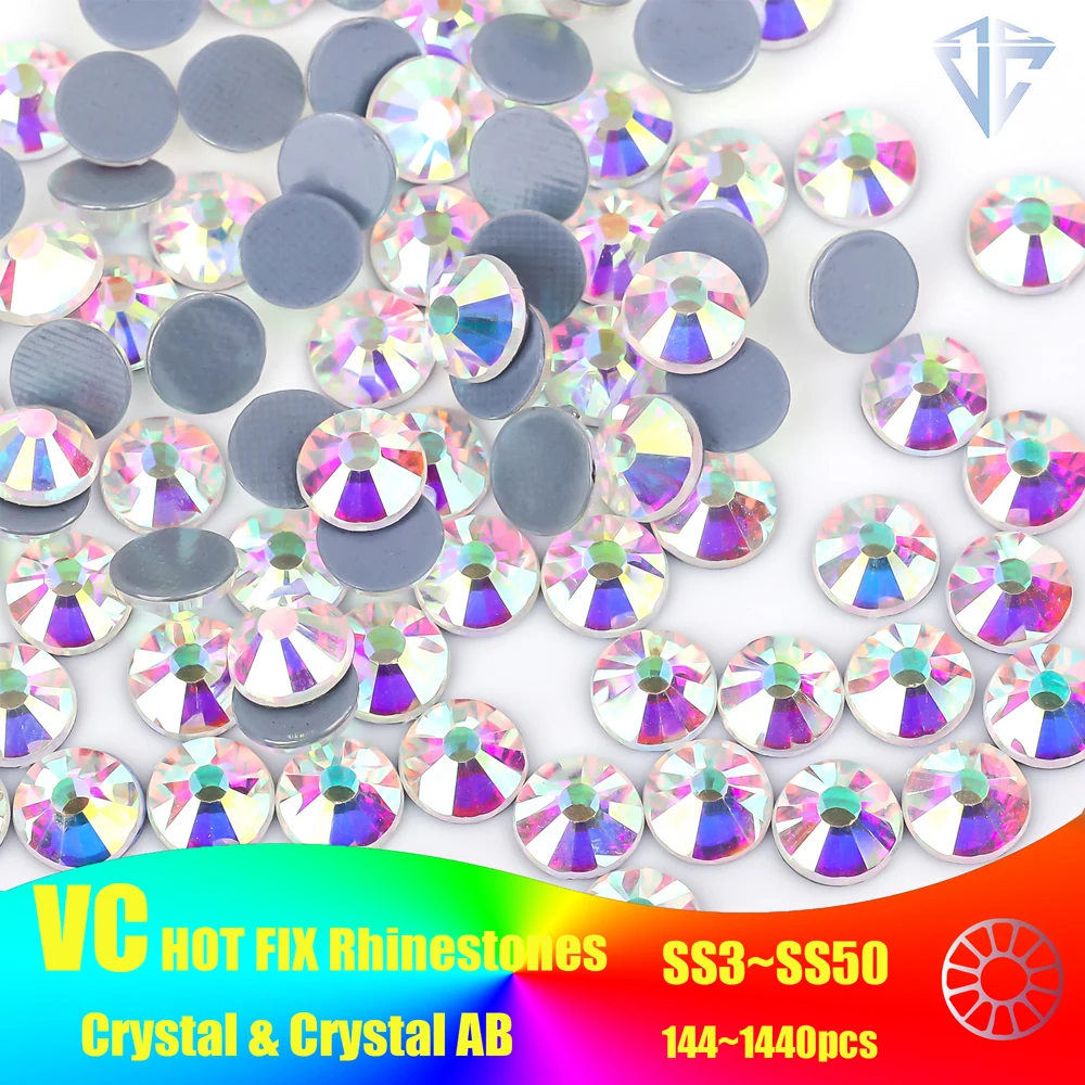 Strass Hotfix trasparenti DMC di alta qualità Strass in vetro super luminoso Ferro su cristallo Strass hot fix per indumenti in tessuto