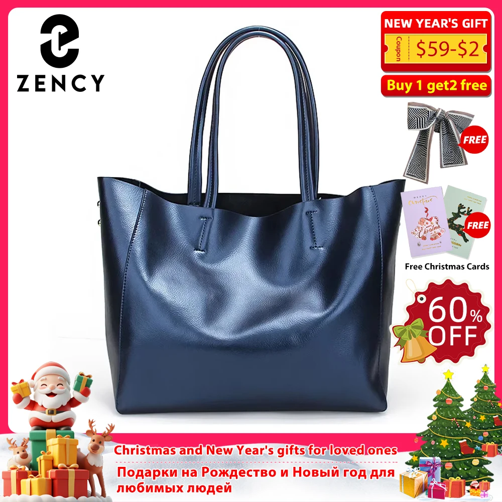Zency Luxus Gold Frauen Umhängetasche 100% Echtes Leder Große Kapazität Handtasche Elegante Damen Messenger Umhängetasche Mode Blau