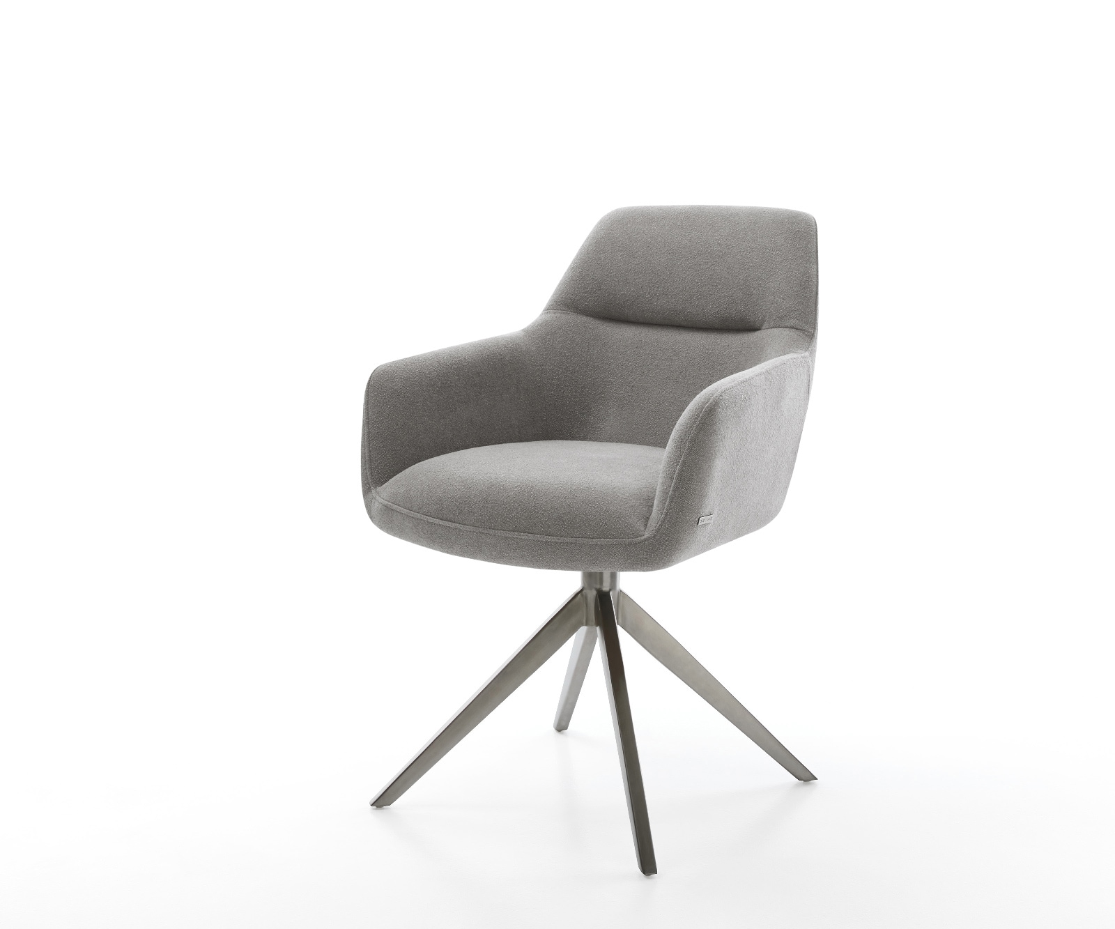 DELIFE Drehstuhl Pejo-Flex Strukturstoff Soft Grau Kreuzgestell breit Graphit 360° drehbar Wippfunktion Taschenfederkern, Esszimmerstühle Image