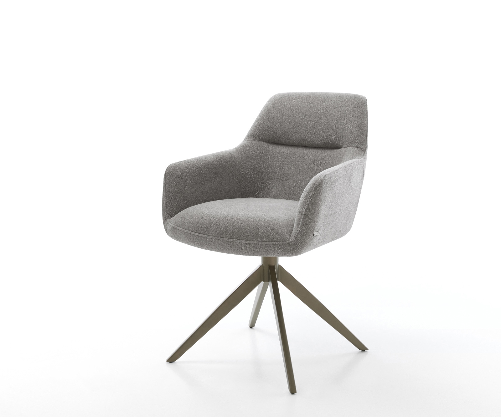 DELIFE Drehstuhl Pejo-Flex Strukturstoff Soft Grau Kreuzgestell breit Effektfinish Titan 360° drehbar Wippfunktion Taschenfederkern, Esszimmerstühle Image