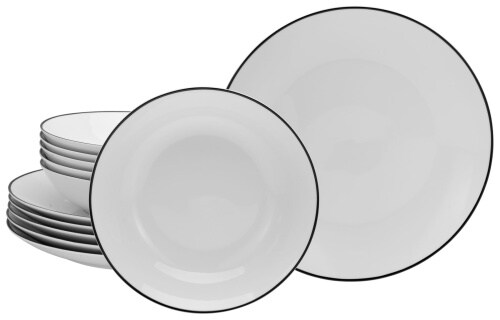 CreaTable Luna Black Line Tafelservice 12-tlg Porzellan Image