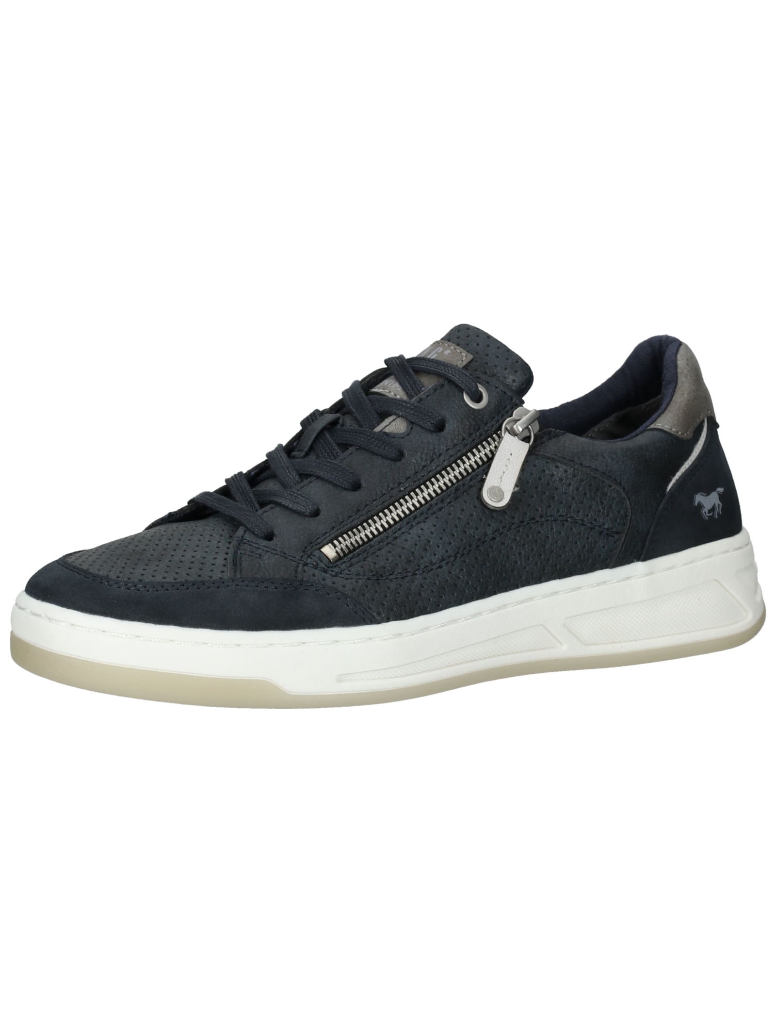 Sneaker MUSTANG SHOES "Mustang Shoes Sneaker Lederimitat/Textil", Herren, Gr. 44, blau (navy), Lederimitat, Textil, Schuhe Sneaker