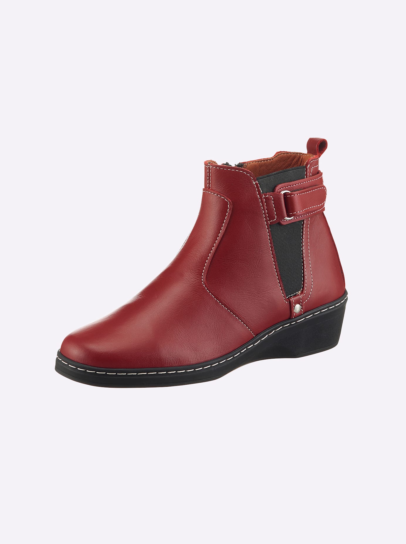 Stiefelette CASUAL LOOKS, Damen, Gr. 40, rot, Glattleder, Schuhe Stiefelette