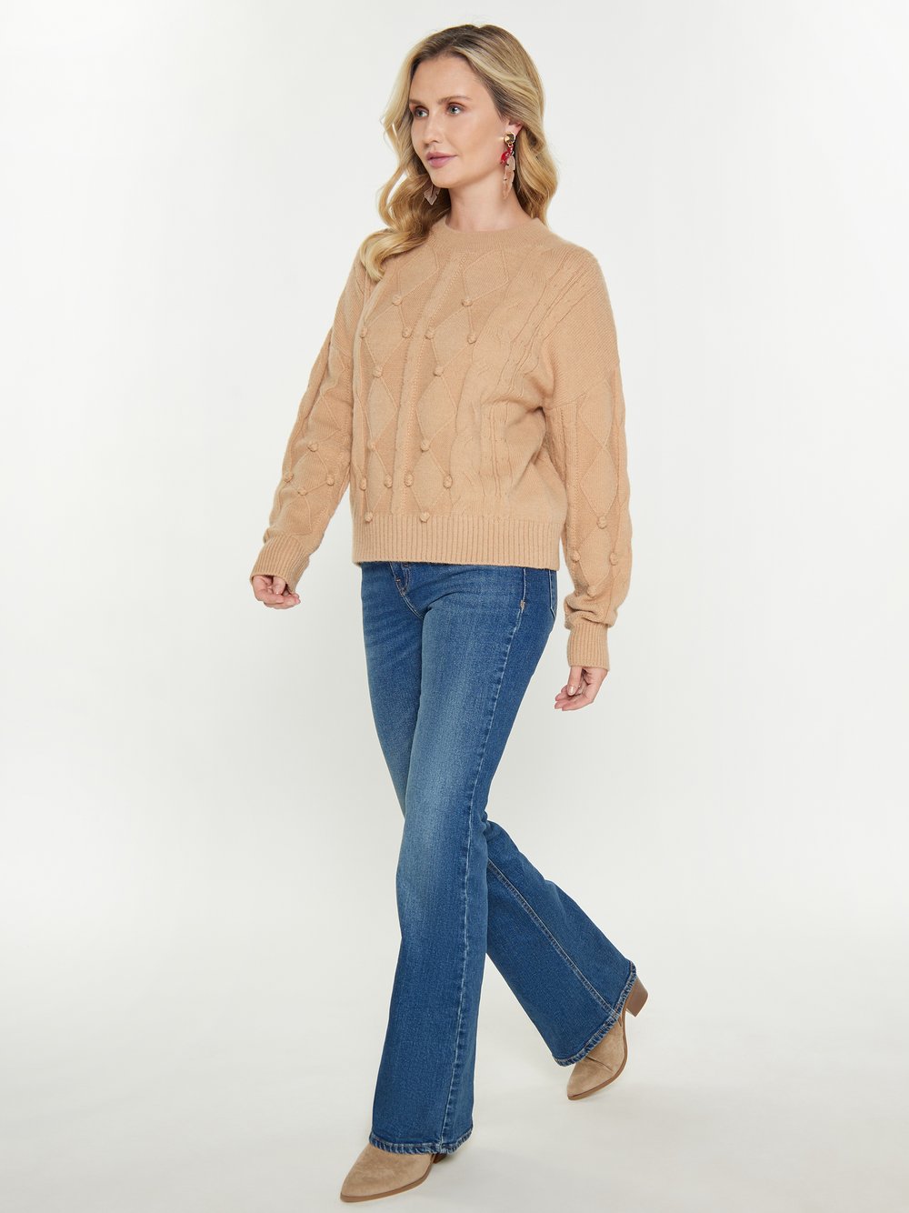 Usha Pullover Damen sand, M/L Image