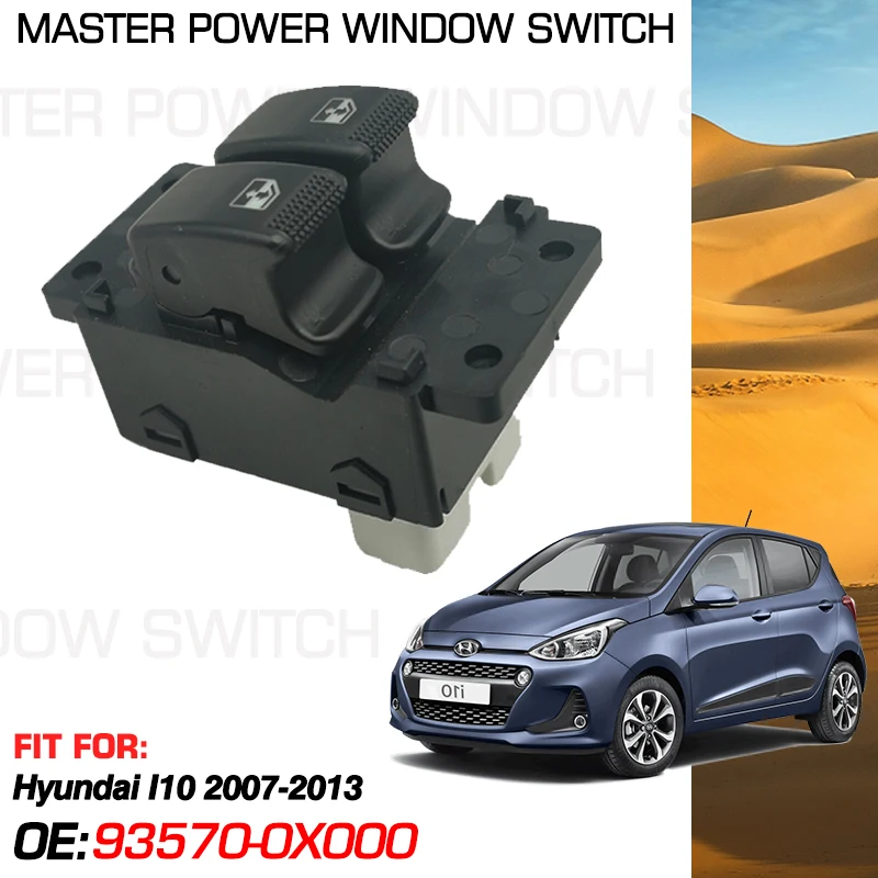 Haupt schalter für Fensterheber heber 93570-0x000 11-polig für Hyundai i10 2007 2008 2009 2010 2011 2012 2013 Image