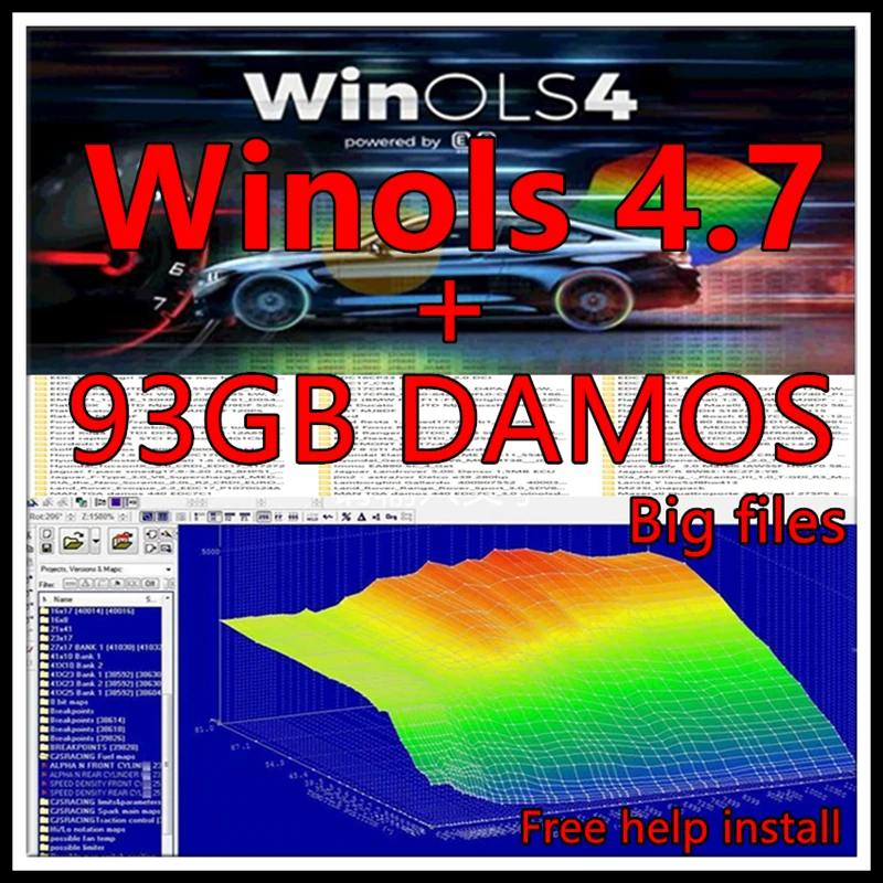 Neueste Winols 4.7-Software + 93 GB WINOLS DAMOS Big Archive Damos Mappacks NEU 2022 2021 2020 Chip Tuning Maps Files ECU Mappack Image