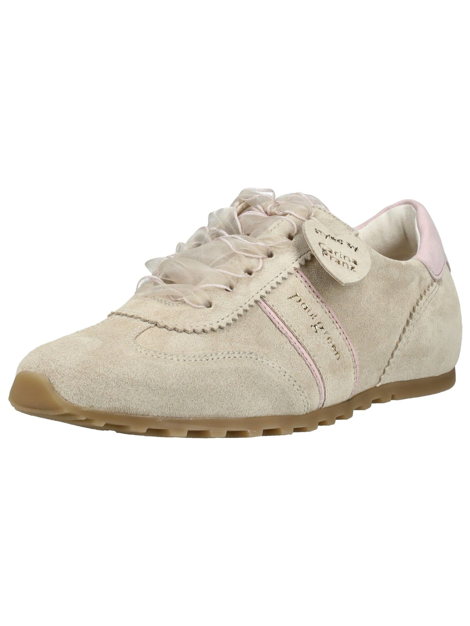Schnürschuh PAUL GREEN "Paul Green Sneaker Veloursleder", Damen, Gr. 40,5, beige, Veloursleder, Schuhe Schnürschuh