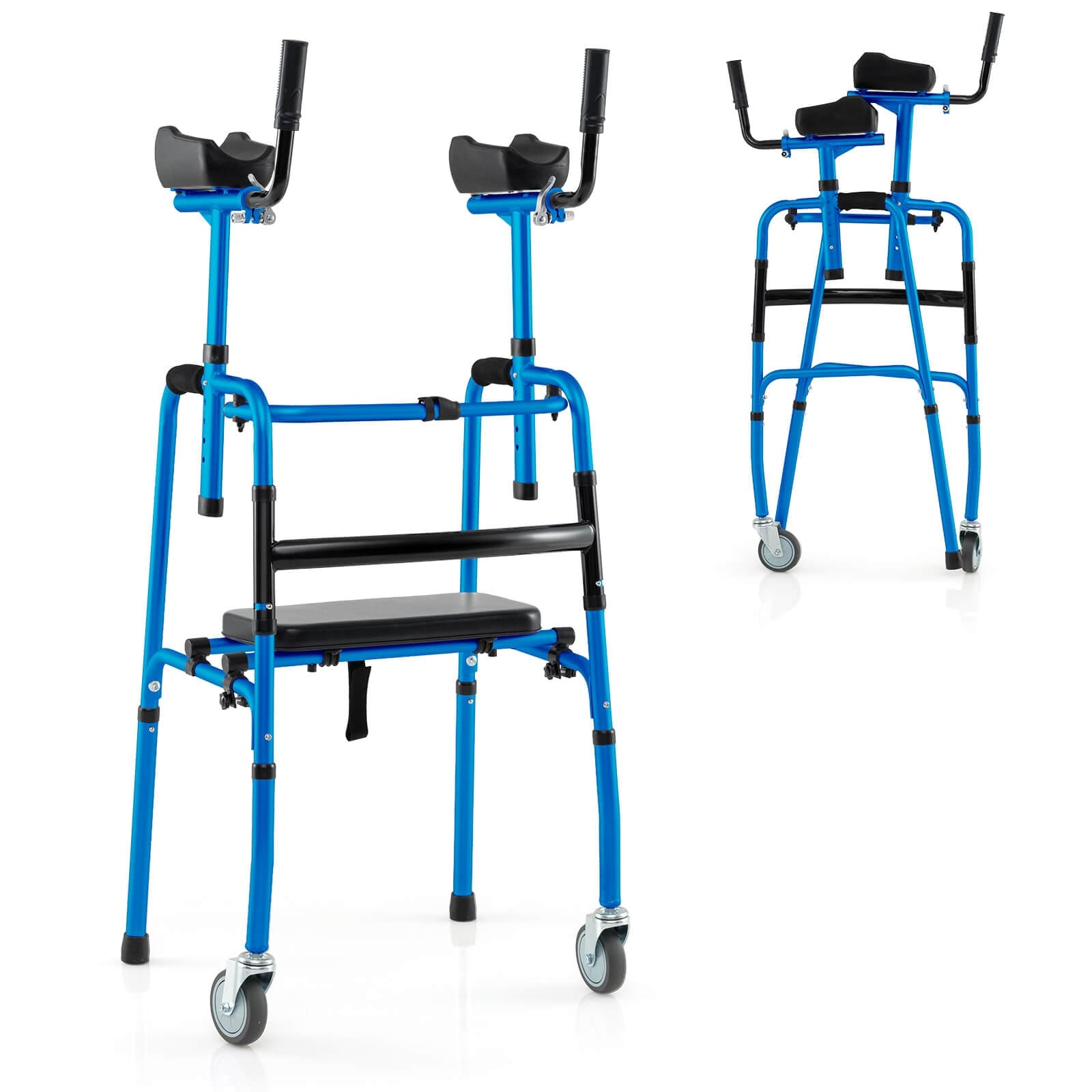 Folding Walker 450 Lbs Standard Walker w/ Wheels for Seniors