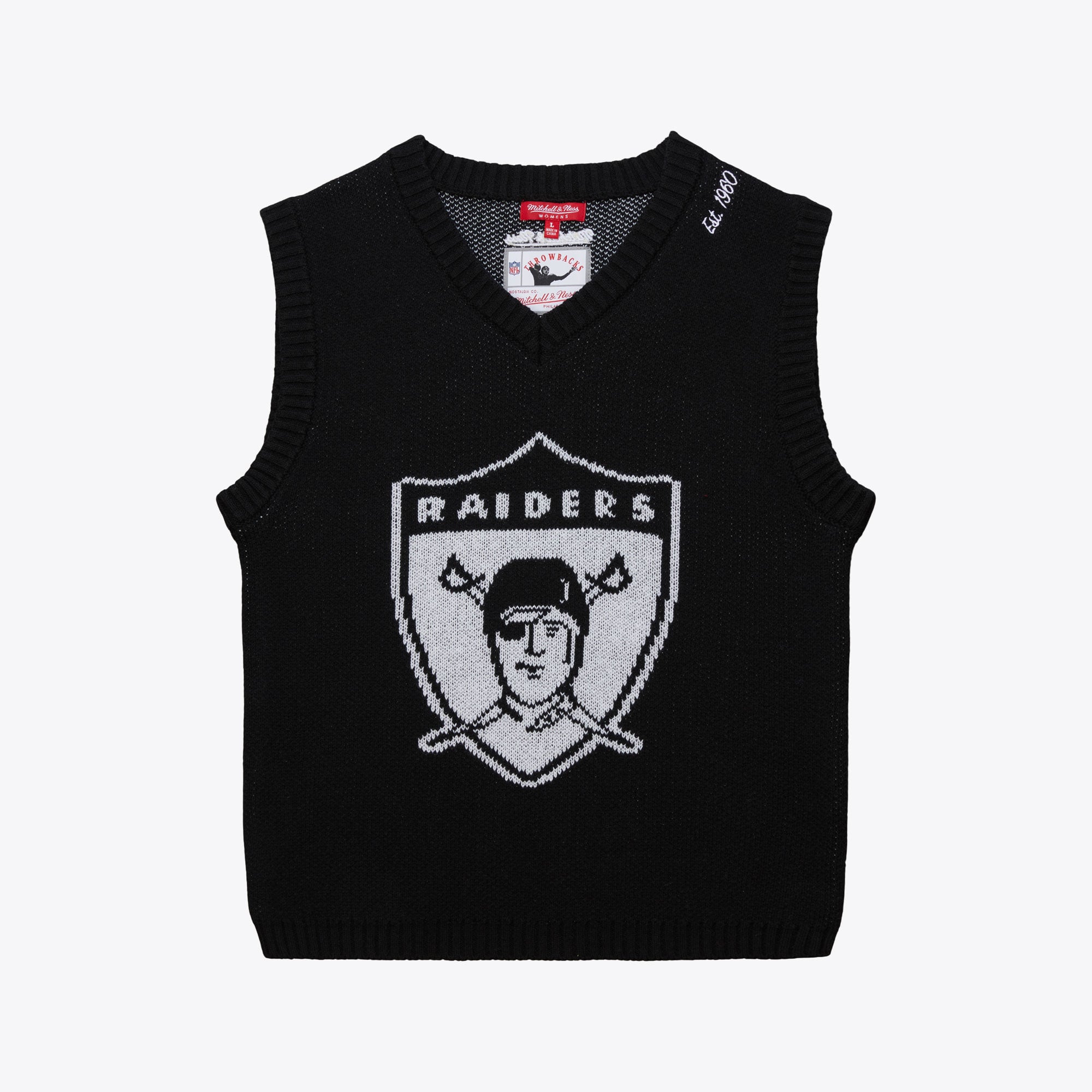 Las Vegas Raiders Mitchell & Ness Damen-Strickweste (kurzer Schnitt)