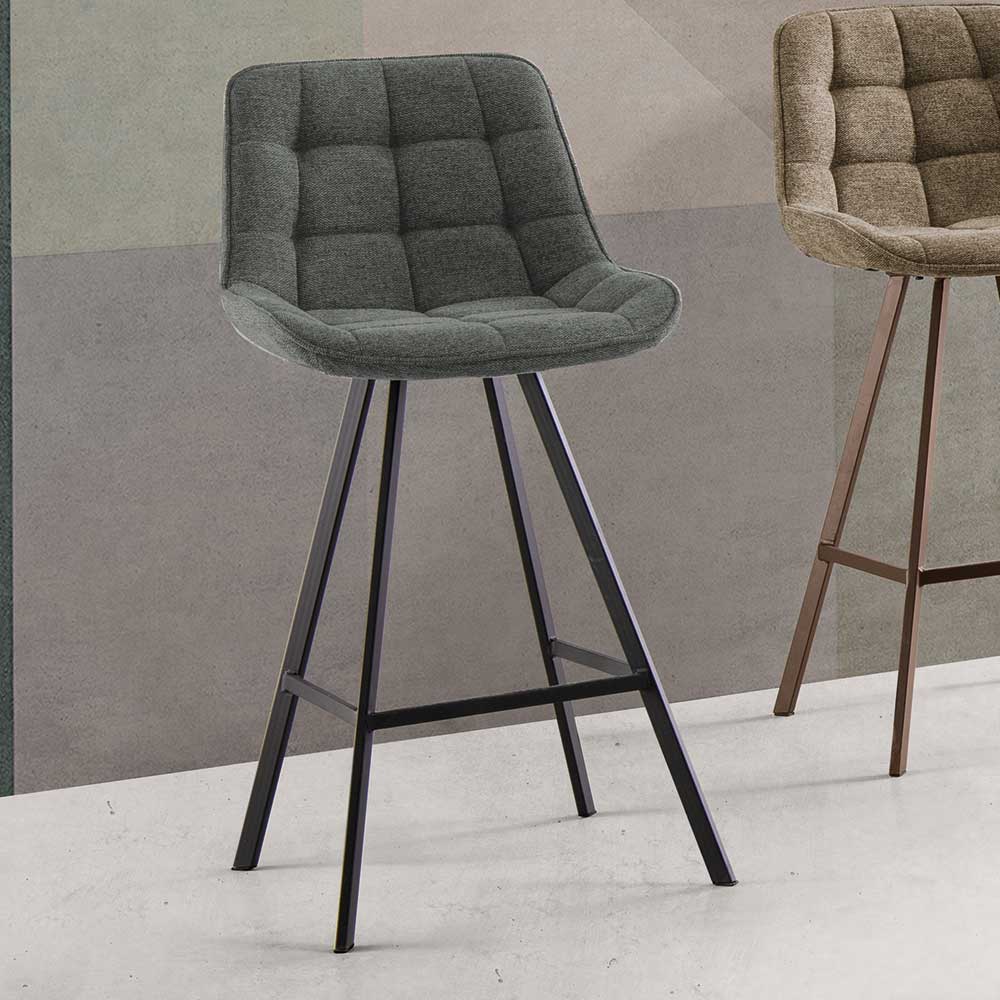 Hochhocker Bar und Küche in Dunkelgrau Vierfußgestell aus Metall (2er Set)