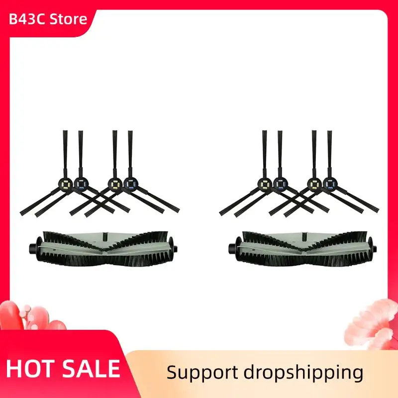 B43C 2 Set Hauptseitenbürsten für Silvercrest SSR1 SSRA1 für Ilife A9s, A9, A7 A80 Plus A10s L100 Roboterstaubsaugerteile Image
