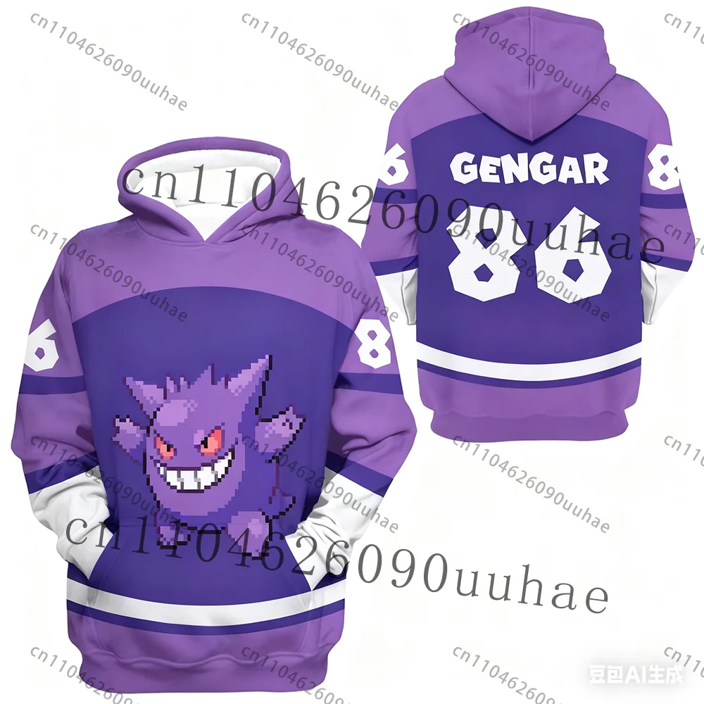 Japan Anime Hoodie Pullover Bandai Pokémon Druck Sweatshirts Hoodies Trendy Casual Herbst Winter Langarm Cosplay Hoodie