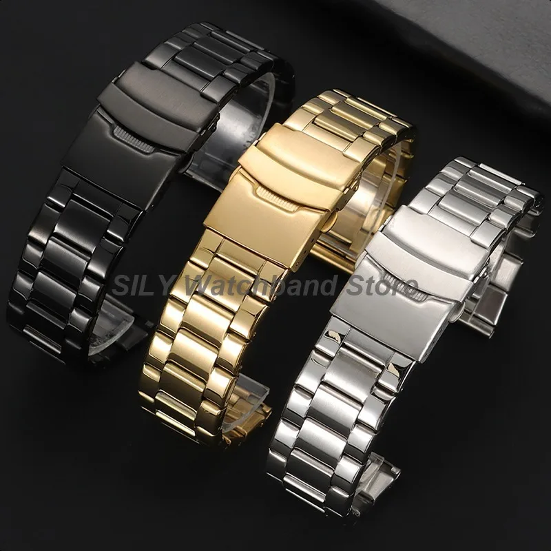 20mm 22mm 24mm Edelstahl Uhrenarmband für Rolex für Seiko Herren Sport Straps Universal Ersatzarmband Metallarmbänder Image