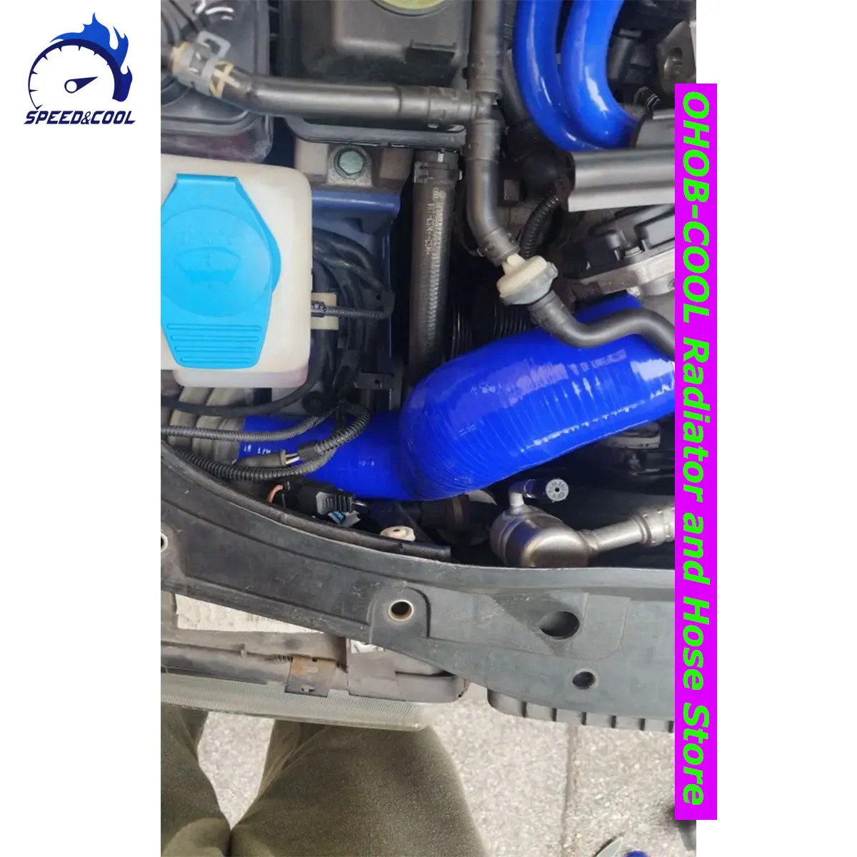 GESCHWINDIGKEIT & KÜHLEN Für VW Golf MK4 GTI 1,8 T Ladeluftkühler Zu Gas Silikon Einlass Boost Turbo Schlauch Image