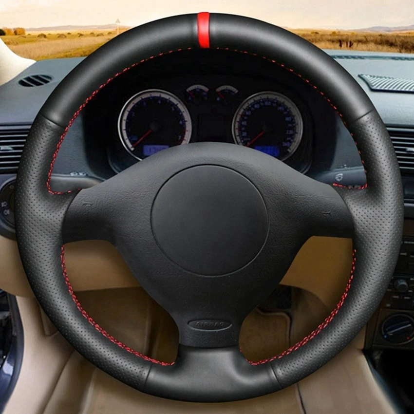 Kunstleder-Lenkradbezug für Volkswagen VW Golf 4 Passat B5 1996–2003, Seat Leon 1999–2004, Polo 1999–2002 Image