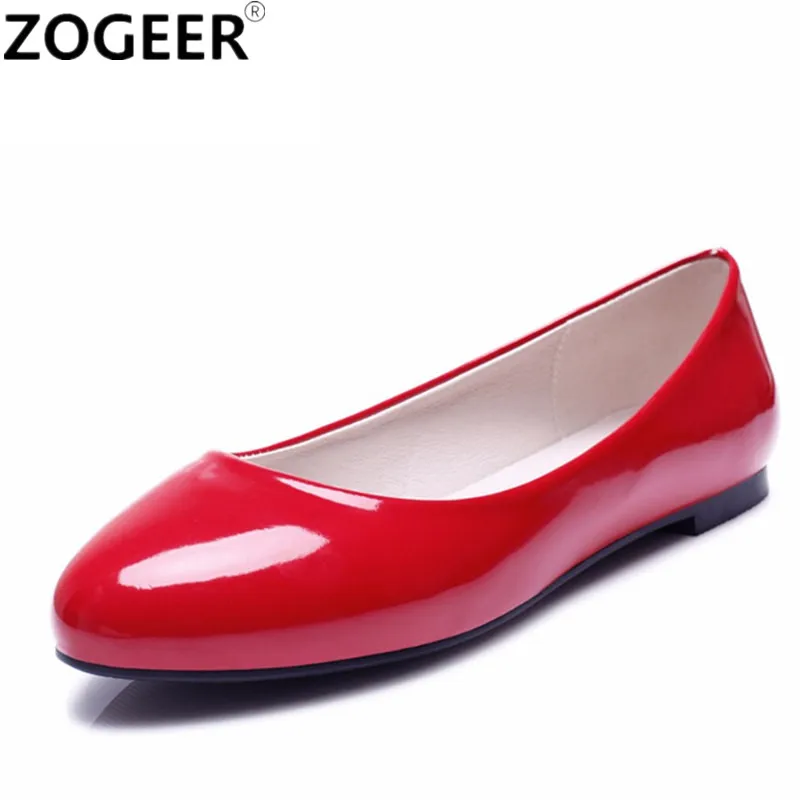 Mode frauen Müßiggänger Wohnungen Frühling Herbst Tanz Schuhe Frau Casual Krankenschwester Arbeit Schuhe Schwarz Rot Weiß Rosa Wohnungen Große größe 45