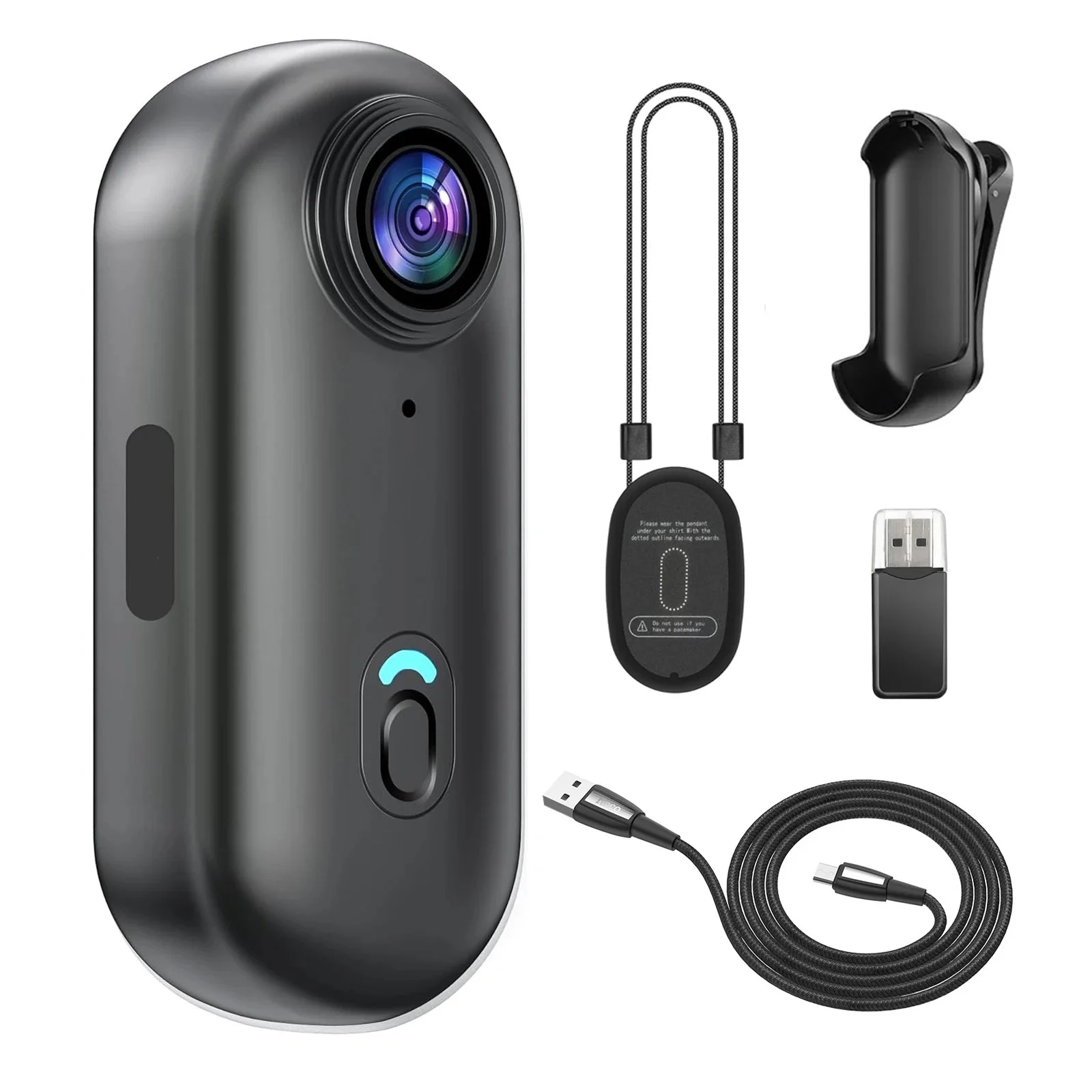 Action-Kamera, wasserdicht, 4K UHD POV-Kamera, 1080P Vloging, magnetisch, intelligentes FHD-Telefon, WLAN-Körperkamera Image