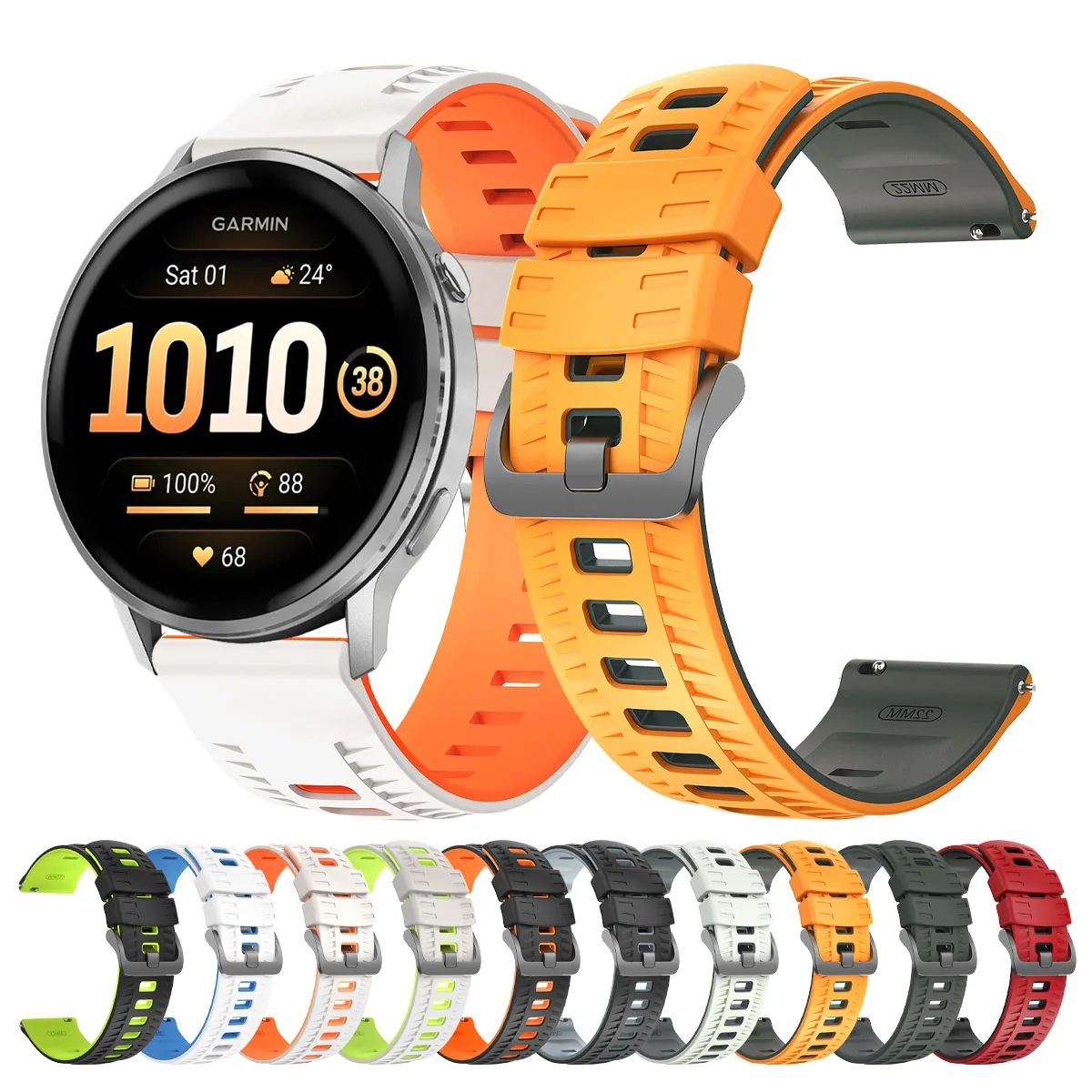 22 mm Silikon-Uhrenarmband für Garmin Venu 4 45 mm Armband Forerunner 570 47 mm 265 255 Music Venu 3 2 Vivoactive Band 4 Armband Image