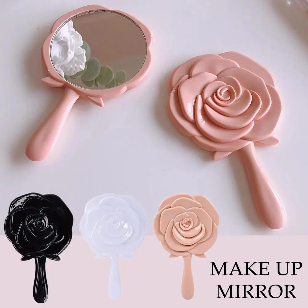 Retro Rose Blumenform 3D Stereo Kosmetik Make-up Kompaktspiegel 4 Farben Wählen Sie Handspiegel Kompaktspiegel Weihnachtsgeschenke 1 Stück