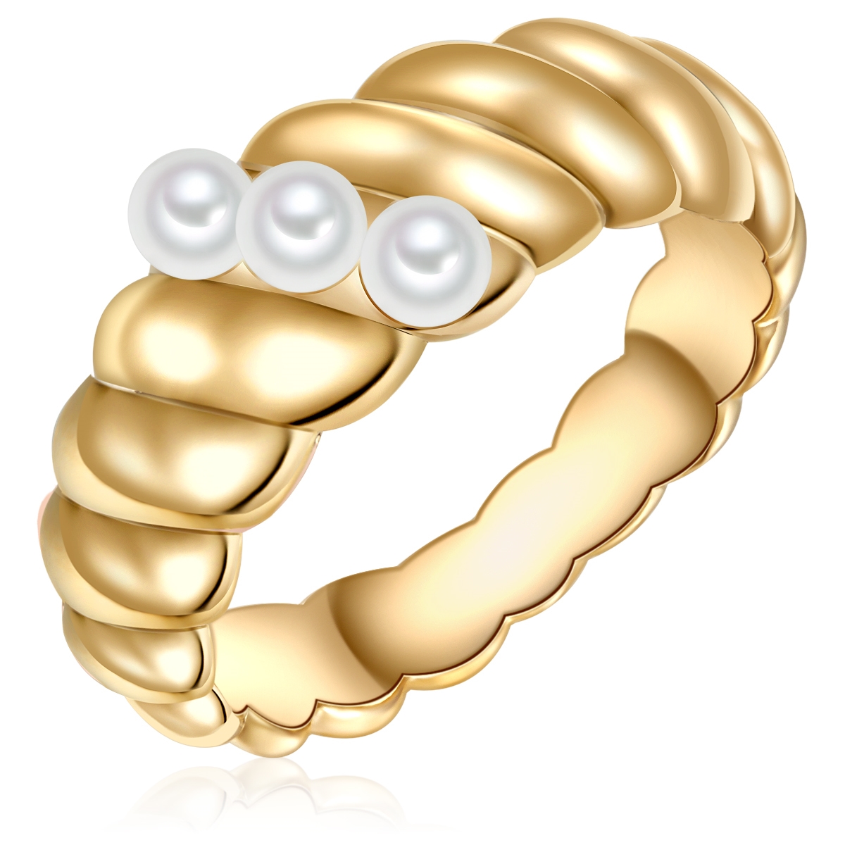 Lulu & Jane Womens Ring Brass - Gold - Size P | Lulu & Jane Sale | Discount Designer Brands