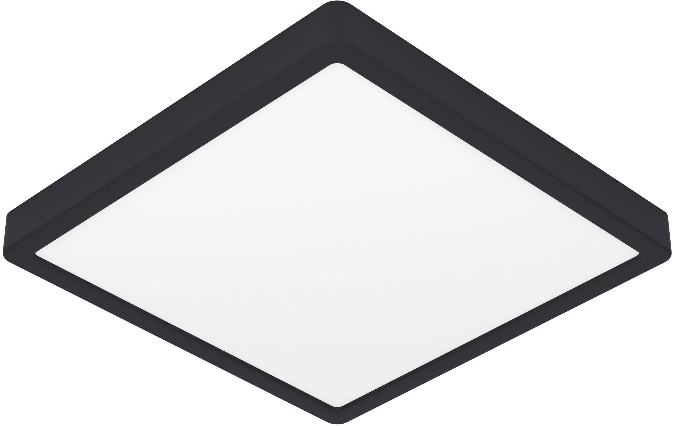 EGLO Aufbauleuchte "Fueva 6-Z Deckenlampe, ZigBee, App und Sprachsteuerung, Badlampe, IP44", schwarz, 1, H: 2,5cm, 1 Stk., Leuchten, Aufbauleuchte - L29,5 x B29,5 x H2,5 cm - schwarz - 13,5W inkl.