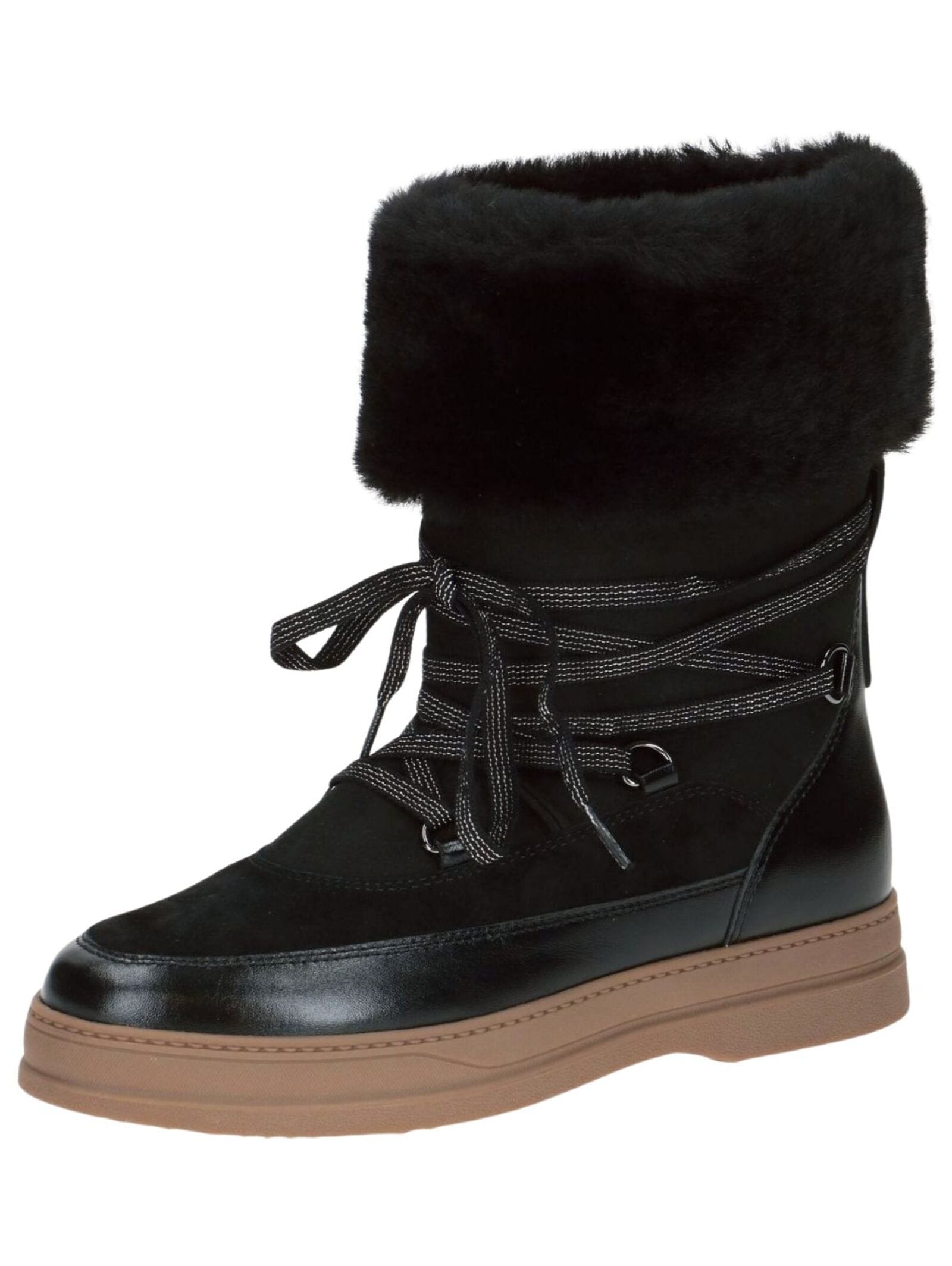 Snowboots PETER KAISER "Peter Kaiser Stiefel Leder", Damen, Gr. 38, schwarz, Leder, Schuhe Snowboots