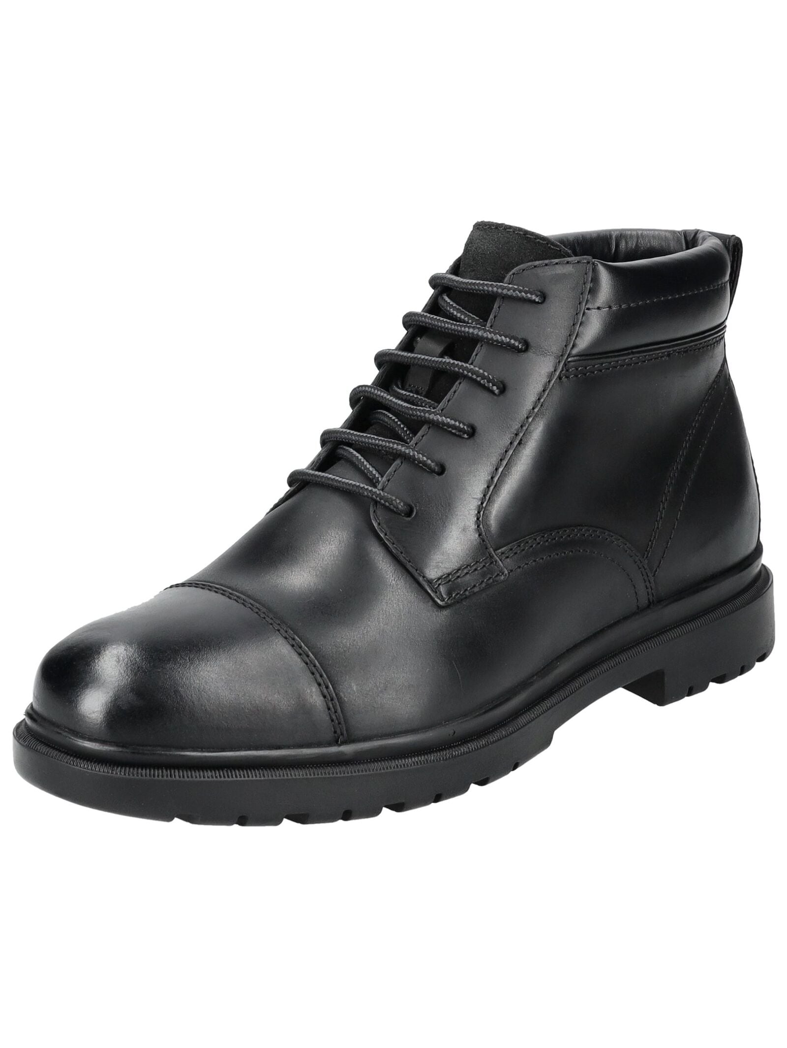Schnürstiefelette GEOX "Geox Stiefelette Leder/Textil", Damen, Gr. 42, schwarz, Leder, Textil, Schuhe Schnürstiefelette