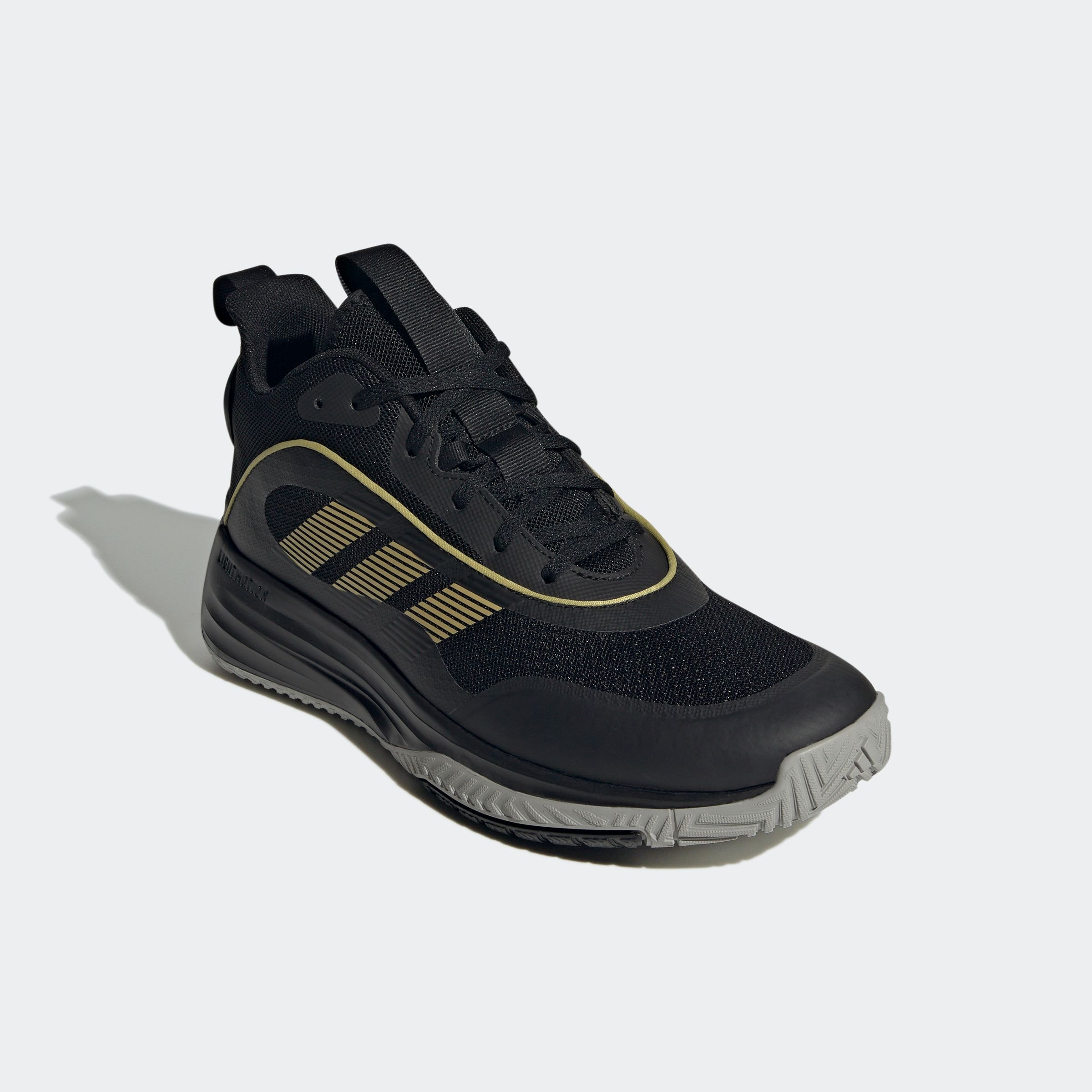 Basketballschuh ADIDAS SPORTSWEAR "OWN THE GAME 3", Herren, Gr. 40, schwarz (cschwarz, goldmt, mgsogr), Synthetik, Textil, Schuhe