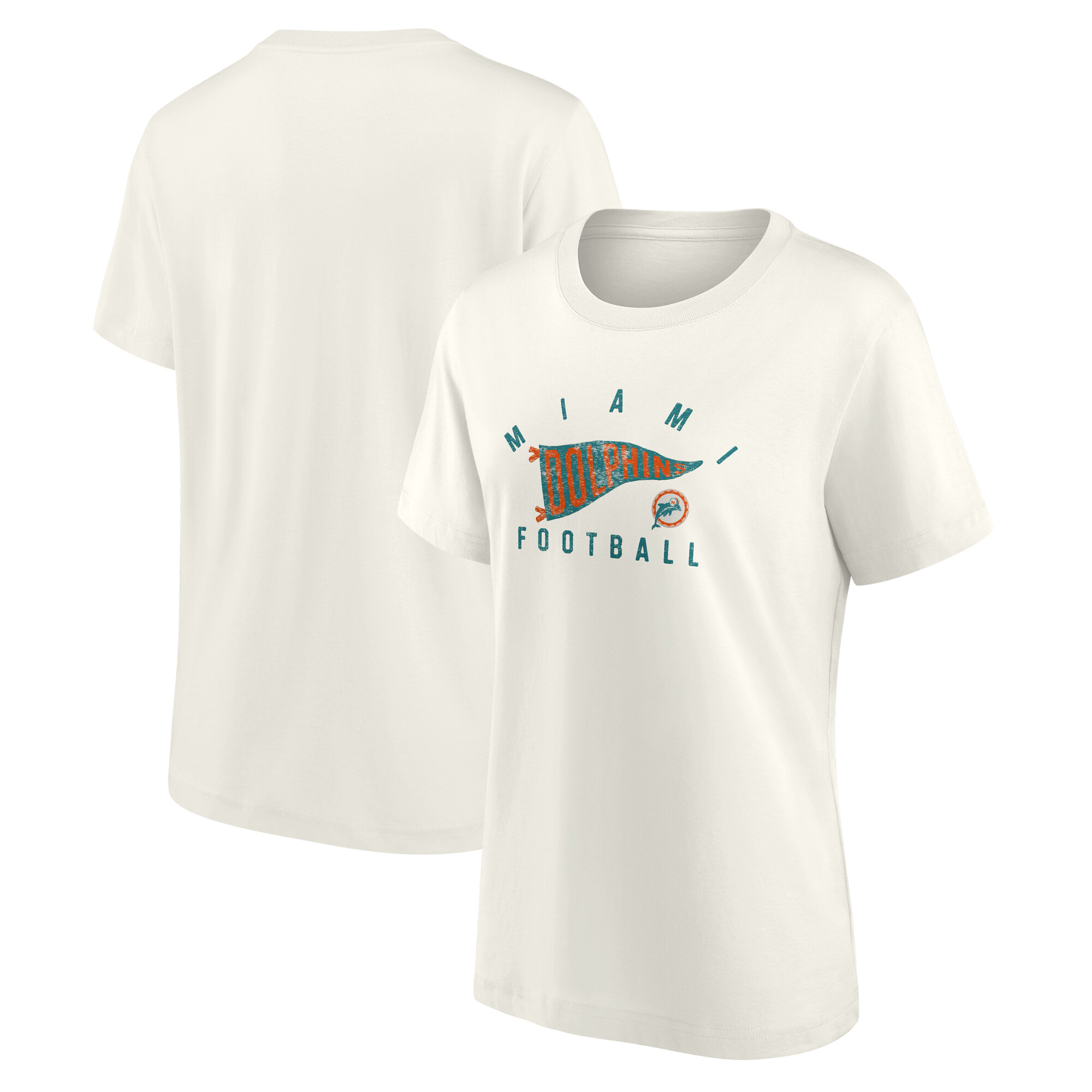 Miami Dolphins Pennant Wave Tribute T-Shirt - Damen Image
