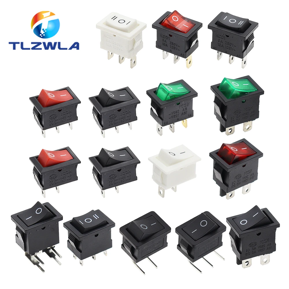 10PCS Schalter ON-OFF KCD1 15*21mm 2Pin Schiff Typ Schalter 6A 250V 10A 125V 15X21 Rocker Schalter Power Schalter Image