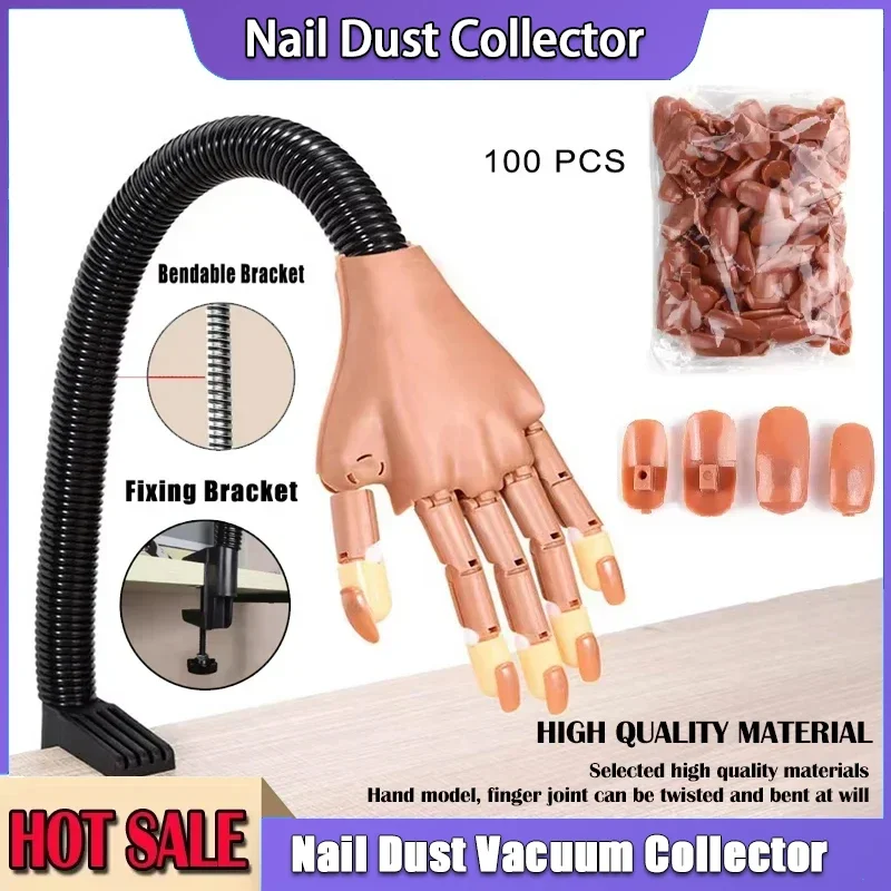 Nail Art Praxis Maniküre Hand Praxis Finger Acryl Nagelspitzen mit 100 Stück künstlichen Nägel Nageltrainingsausrüstung Werkzeuge Image