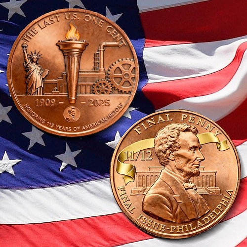 Lincolns letzter Penny – US-Gedenkmünze, historisches Sammlerstück, Lincoln-Erinnerungsstück, seltenes Penny-Geschenk für Münzsammler Image
