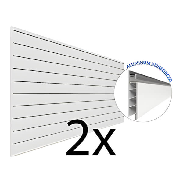 Proslat 4 ft. x 8 ft. PROCORE PVC Slatwall (2-Pack White)