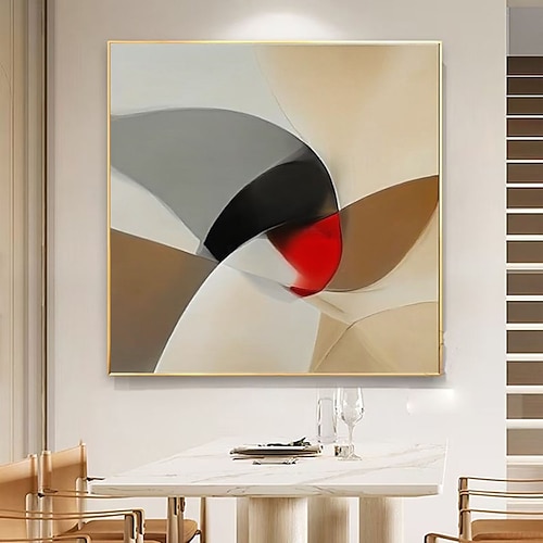 Ölgemälde, handgemalt, abstrakt, modernes Leinwandbild, minimalistisch, ausdrucksstark, Wandkunst, elegante, zeitgenössische Wohndekoration für das Wohnzimmer Image