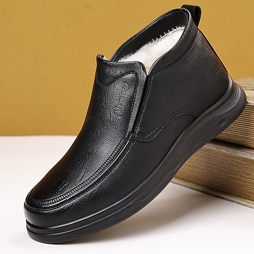 Braune Herren-Winterstiefel aus Baumwolle, kuschelig und strapazierfähig, isoliert für kaltes Wetter, ideal für Freizeit und Winterabenteuer Image