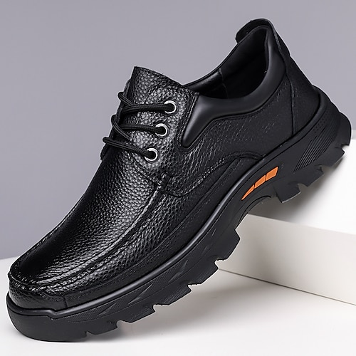 Braune Herren-Freizeitschuhe aus Kunstleder, bequemes Schnürdesign, stilvolles Alltagsschuhwerk für Arbeit, Reisen und Freizeit. Image