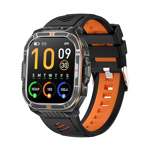 HT38 Smartwatch 2.01 Zoll Smartwatch Fitnessuhr Bluetooth Schrittzähler Anruferinnerung Fitness-Tracker Kompatibel mit Android iOS Damen Herren Langer Standby Wasserdicht Schrittzähler IP68 22mm Image