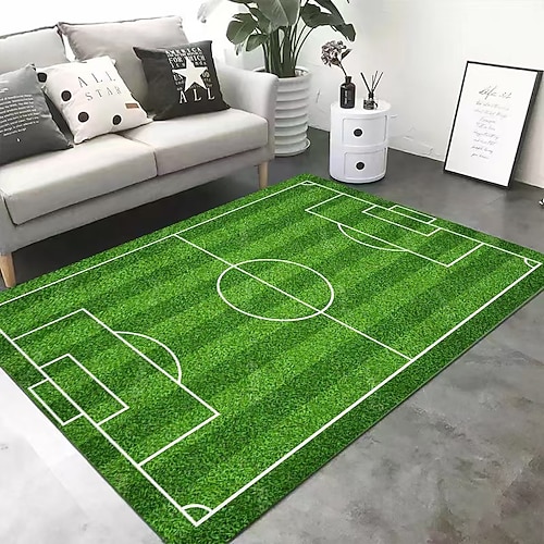 Fußball- und Basketballteppich, großflächig, ideal als Wohnzimmer- oder Sofamatte, dekorativ, rutschfest und strapazierfähig. Image