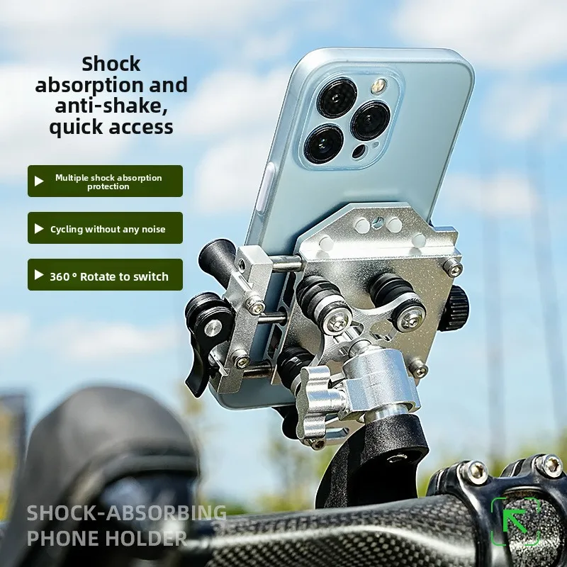 Supporto per telefono per moto Supporto per telefono cellulare per bici in alluminio Supporto per cellulare per supporto per telefono universale per moto 360 ° Regolabile