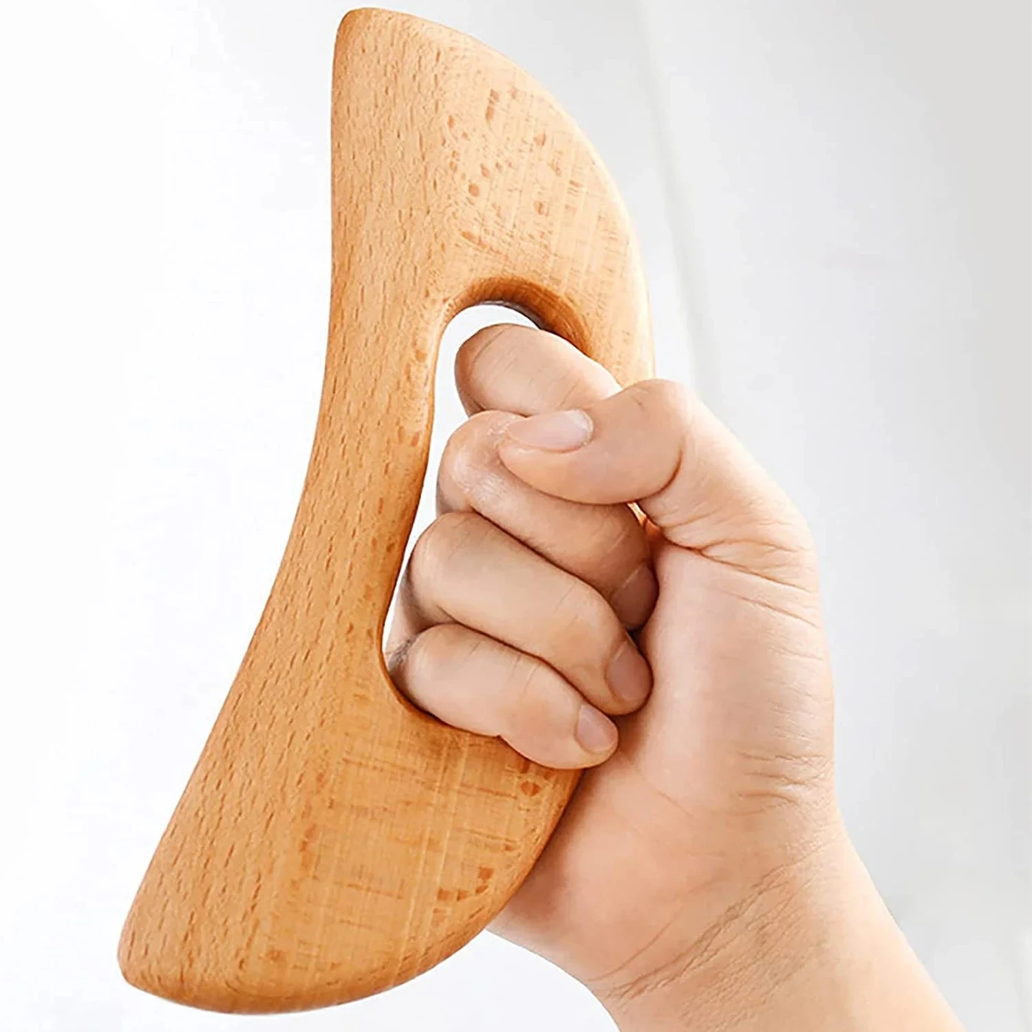 Massaggiatore anticellulite in legno - Strumento Gua Sha per tutto il corpo per raschiare i muscoli e massaggio alla schiena, cura del legno naturale